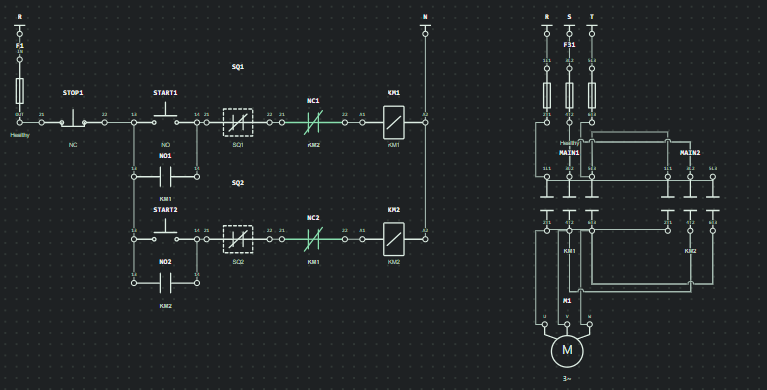 Limit Anahtarlı İleri-Geri Kontrol — FC Automation Lab örnek devresi
