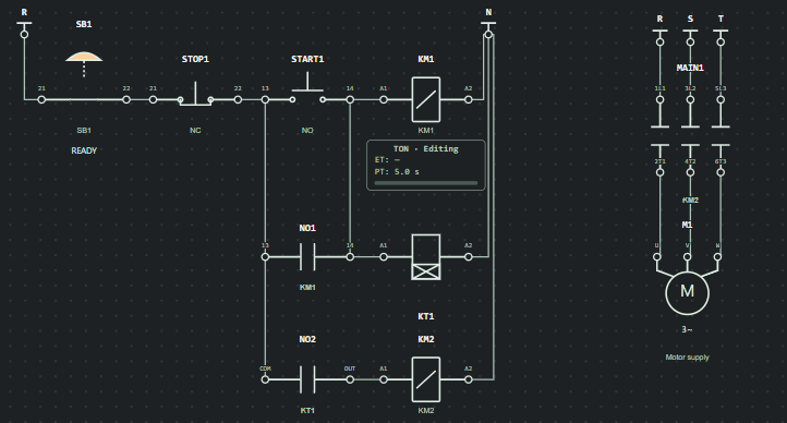 TON ile Gecikmeli Çalıştırma — FC Automation Lab örnek devresi