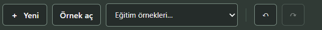 Yeni, Örnek aç ve geri alma araçları