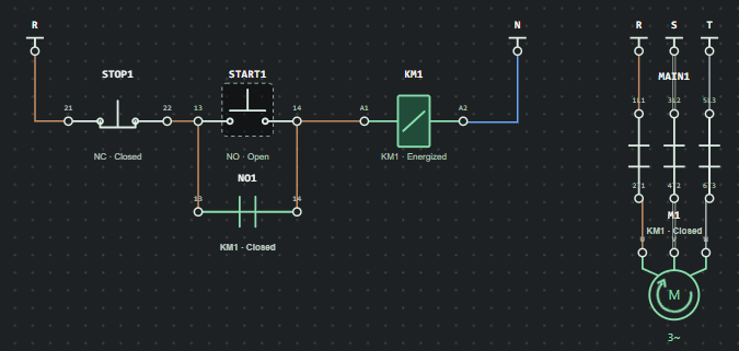 Start-Stop ve Mühürleme Devresi — FC Automation Lab örnek devresi