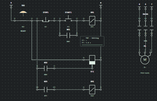 TOF ile Gecikmeli Durdurma — FC Automation Lab örnek devresi